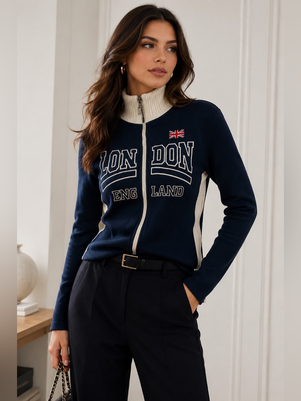 Navy and White London Jacket